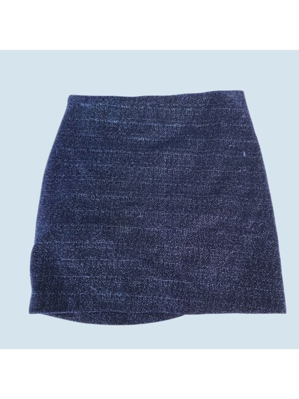 Zara Trafaluc Blue Metallic Sparkle Mini Skirt Size Small Stretch Lined Party - Picture 2 of 16